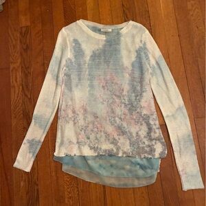 Sioni Blue and White Knit Top